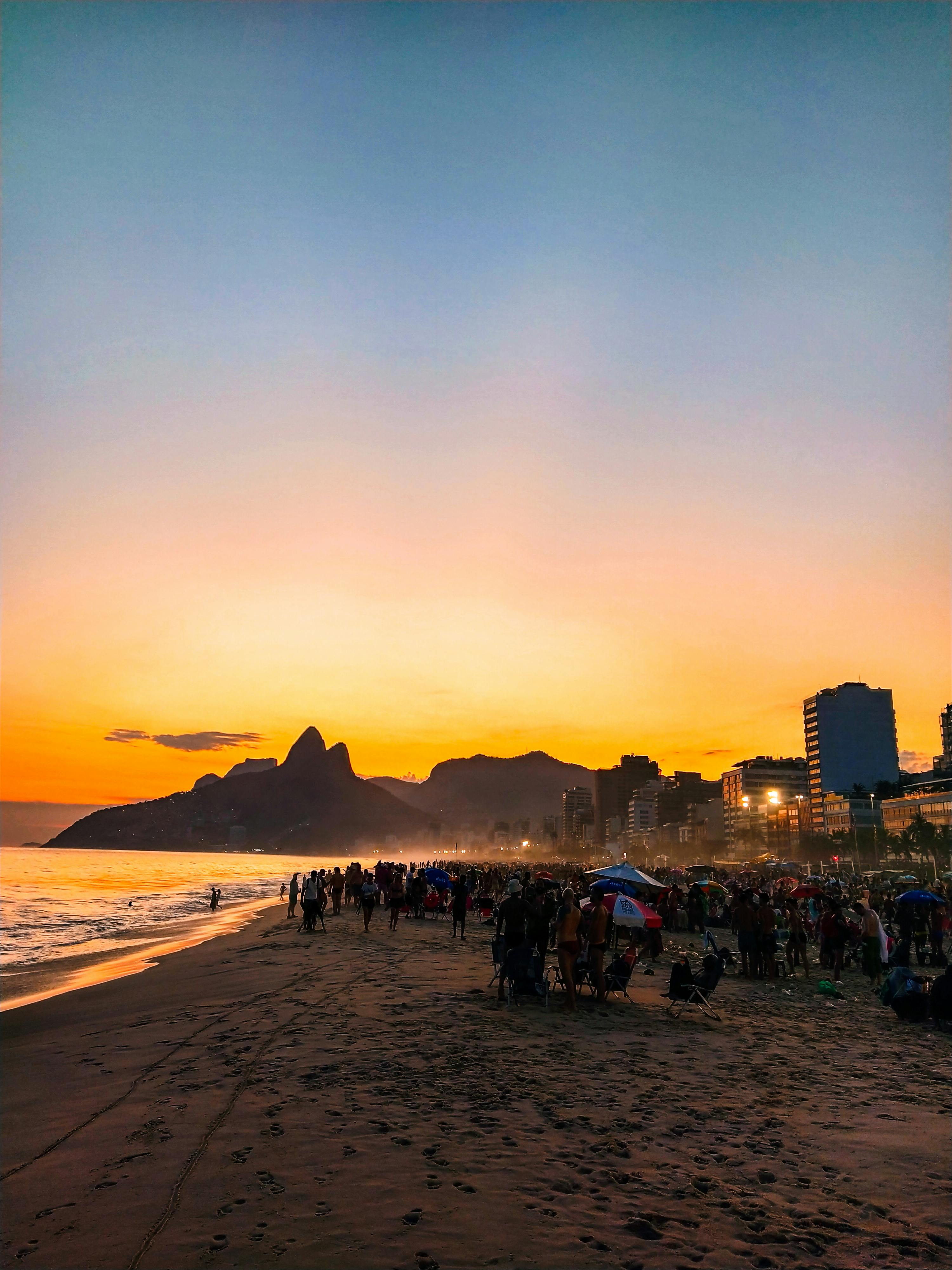 Rio de Janeiro coastline at sunset